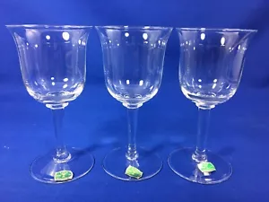 Vintage KUSAK Czechoslovakia 5 3/8" CLARET WINE GLASSES Clear Plain SET OF 3 - Picture 1 of 10