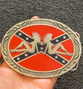 Rebel patriotische Flagge sexy Mädchen emailliert GÜRTELSCHNALLE EMI - Bild 1 von 7