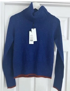 Me+Em 100% Cashmere Blue Speckle Long Sleeve Jumper & Snood Size XS - Picture 1 of 9