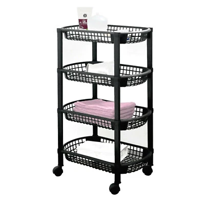 Carro Negro 4 Archivos Nieschenwagen Ruedas (Revestimiento Plástico Nischenregal - Imagen 1 de 2