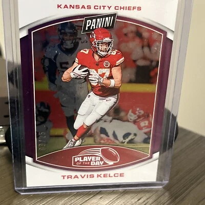 2023 Travis kelce Panini Player of the Day Purple Foil # 18/25 NM Free Shipping - Image 1 of 4