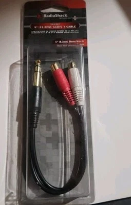 Radio Shack 42-2546 9-Inch Shielded Y-Adapter Audio Cable ~ NEW - Image 1 of 2