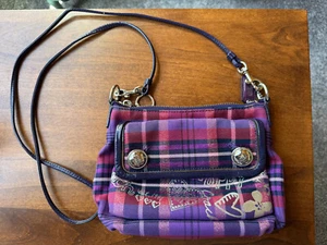 Coach Poppy, Tartan Plaid, Hobo/Shoulder Bag, Graffiti, 9" x 6", EUC, So Cute!! - Picture 1 of 5