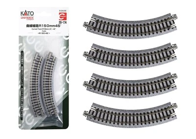 KATO N Gauge 20-174 Unitrack Compact Curved Track R150-45° 4pcs from Japan - Image 1 of 4