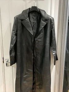 ASOS Premium Real Leather Long Trench Coat 8 - Picture 1 of 13