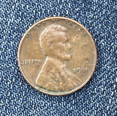 1961 D Lincoln Penny L edge error Rare Coin Cover