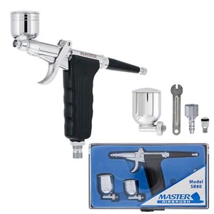 0.3 DUAL-ACTION Gravity Side Feed Spray Gun Pistol TRIGGER AIRBRUSH SET KIT - Picture 1 of 5