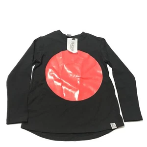 Nasha Kids Girls Pullover Shirt Size 7/8 Black Longsleeve Red Circle Casual - Picture 1 of 4