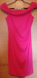 Godiva-Vicky Pattison Cerise Midikleid Anlass schulterfrei Größe 10 neu mit Etikett - Bild 1 von 9