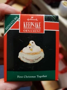  1990 Hallmark Keepsake First Christmas Together Miniature Ornament NIB NEW  - Picture 1 of 2