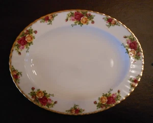 Royal Albert Old Country Roses 13.5" Oval Serving Platter Gold Trim England - Picture 1 of 6