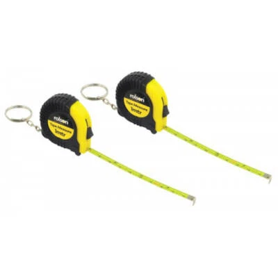 2x 1M KEY RING POCKET FOB TAPE MEASURES Portable Metric Imperial Mini Set 50562 - Image 1 of 2