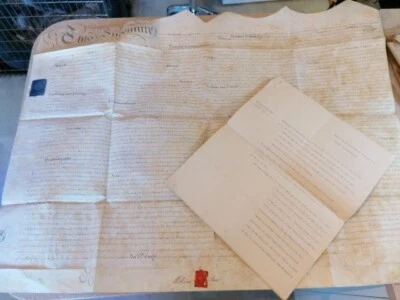 1787 VELLUM INDENTURE LEGAL DOCUMENT Macclesfield CHESTER ROE CROXTON  wax seal - Image 1 of 4