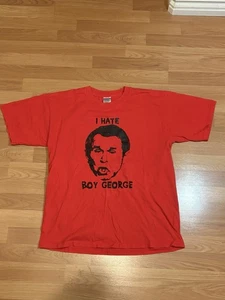 Vintage Red T-Shirt I Hate Boy George (Bush) Size: Large - Picture 1 of 5