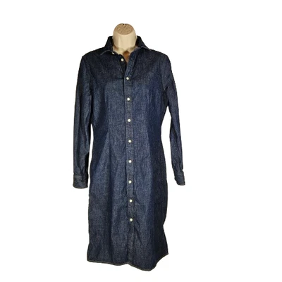 Polo Ralph Lauren Denim Button Up Dress Women's Size 10 Long Sleeve Fall Winter - Image 1 of 4