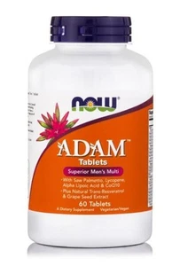 NOW Foods ADAM, Multivitamínico Hombre Alta Calidad, 60 Comprimidos - Imagen 1 de 2