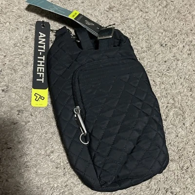 Bolso de Mano Botella de Agua Antirrobo Boho Aislante, Negro Sólido Foto 1 de 4