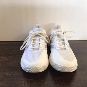 Adidas Herren Game Court 2 Tennisschuhe Weiß Metallic Silber Größe 9,5 Sneaker - Bild 1 von 6