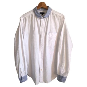 Engineered Garments Round Collar Shirt L Chambray White Contrast Cuffs F/S - Picture 1 of 7