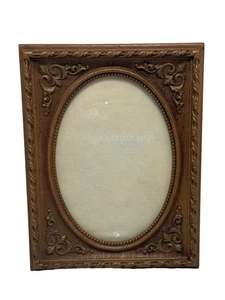 Vintage 1970’s Acrylic Wood Tone Picture Frame Velvet Easel Back 7"x9" Portrait - Picture 1 of 3