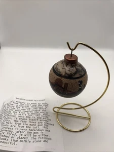 Native American Navajo Horsehair Pottery Christmas Ornament Signed W Paperwork - Picture 1 of 9