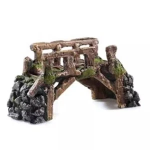 BRIDGE ON ROCKS - (17.5cm) - Classic Fish Aquarium Aqua Ornament Tank Decoration - Picture 1 of 1