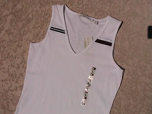 CAMISETA BLANCA TOMMY HILFIGER SIN MANGAS FRENTE EN V - GRANDE NUEVA - Imagen 1 de 2