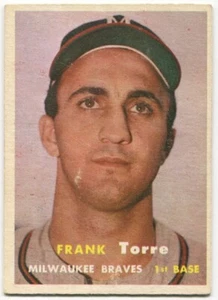 1957 Topps #37 Frank Torre Milwaukee Braves - Picture 1 of 2