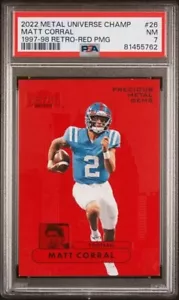 2022 Metal Universe Champions MATT CORRAL 1997-98 Retro Red PMG /100 - Picture 1 of 2