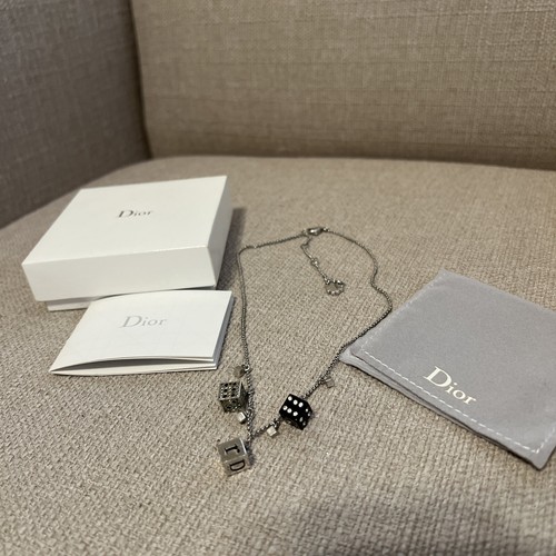 CHRISTIAN DIOR Collana Ciondolo CD Blocchi Cristallo