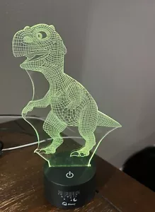 3D Dinosaur Night LED Lamp Light Usb Multi color changing light glow 9" Kids - Picture 1 of 10