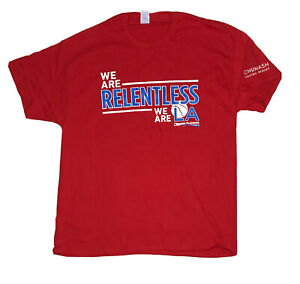 We Are Relentless We Are LA Clippers Playoffs Graphic T-Shirt Adult XL Red Tee