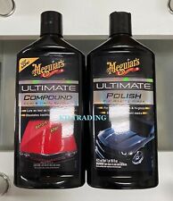 (2-Pack) Meguiar's Car ULTIMATE COMPOUND & POLISH Combo Waxing Glaze Max Gloss