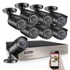 ZOSI 8ZN-106B8-00-US  1080p DVR 8 Channel Outdoor Home Surveillance Security System