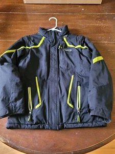 Spyder Neon Yellow Black Full Zip Winter Coat Boys Size 16 - Picture 1 of 5