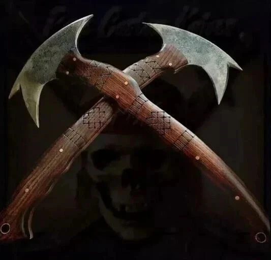 Pair of 2 Custom Handmade Carbon Steel Tomahawk Axe Hand Forged Camping Axe - Image 1 of 1