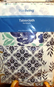 Black Diamond Vinyl Tablecloth TRUE LIVING Flannel Backed 52x70" Rectangular 687 - Picture 1 of 2