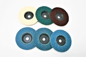 Schleif + Polier-Set Metall,Holz, Akku Winkelschleifer wie Bosch GWS 12V-76mm    - Bild 1 von 8