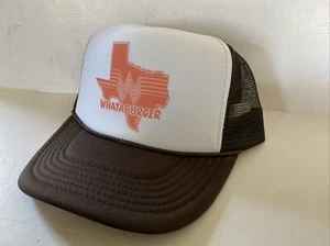 Vintage Whataburger Mütze Fast Food Truckermütze Snapback braun Sommer Party Cap - Bild 1 von 2