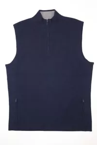G/FORE 1/4 ZIP DUNE GOLF MERINO WOOL TECH LINED VEST NAVY BLUE Sz L G4MA23S100 - Picture 1 of 15