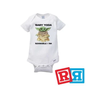 Baby Yoda Gerber Baby Onesie® Cotton Unisex White Short Sleeve - Picture 1 of 4