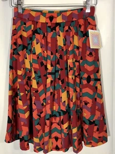 LulaRoe Damen Geometrisches Muster Knielang Cassie Faltenrock Größe Small Mehrfarbig - Bild 1 von 7