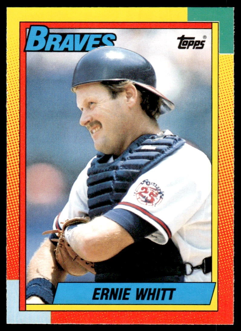 1990 Topps Traded 128T Ernie Whitt Atlanta Braves Baseball Card