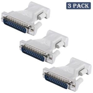 3x DB9 9 Pin Female to DB25 25 Pin Male Serial to Parallel Adapter Converter - Picture 1 of 2