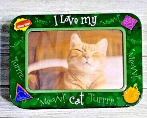 "I Love my Cat" Photo Display Green Treat Tin - Picture 1 of 3