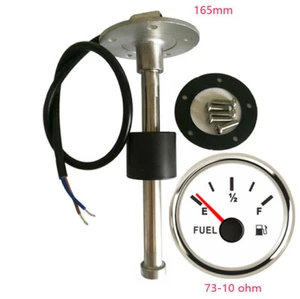 52MM 73-10 ohms Fuel Level Gauge with 165MM Sender Oil Tank Level for Car Marine - Imagen 1 de 12