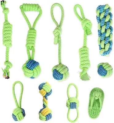 Dog Toys for Aggressive Chewers Puppy Chew Teething Rope Treats Toy Fun 10 Pack - Image 1 of 4