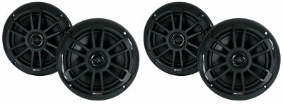 (4) MB QUART NF1-116B 6.5" 80 Watt Marine 2-Way Coaxial Black Speakers For Boat