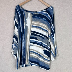 Norm Thompson Womens Knit Top Size 2X Abstract Artsy Mature Stretch Lagenlook - Picture 1 of 9