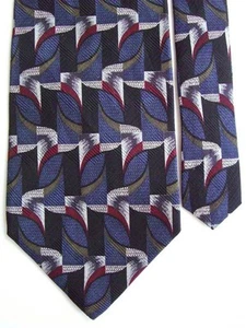 Cambridge Classics Men's Silk Geometric Neck Tie Black Navy 3 7/8" x 57" - Picture 1 of 2